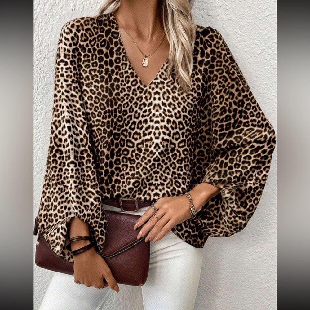 Brown Leopard Print blouse